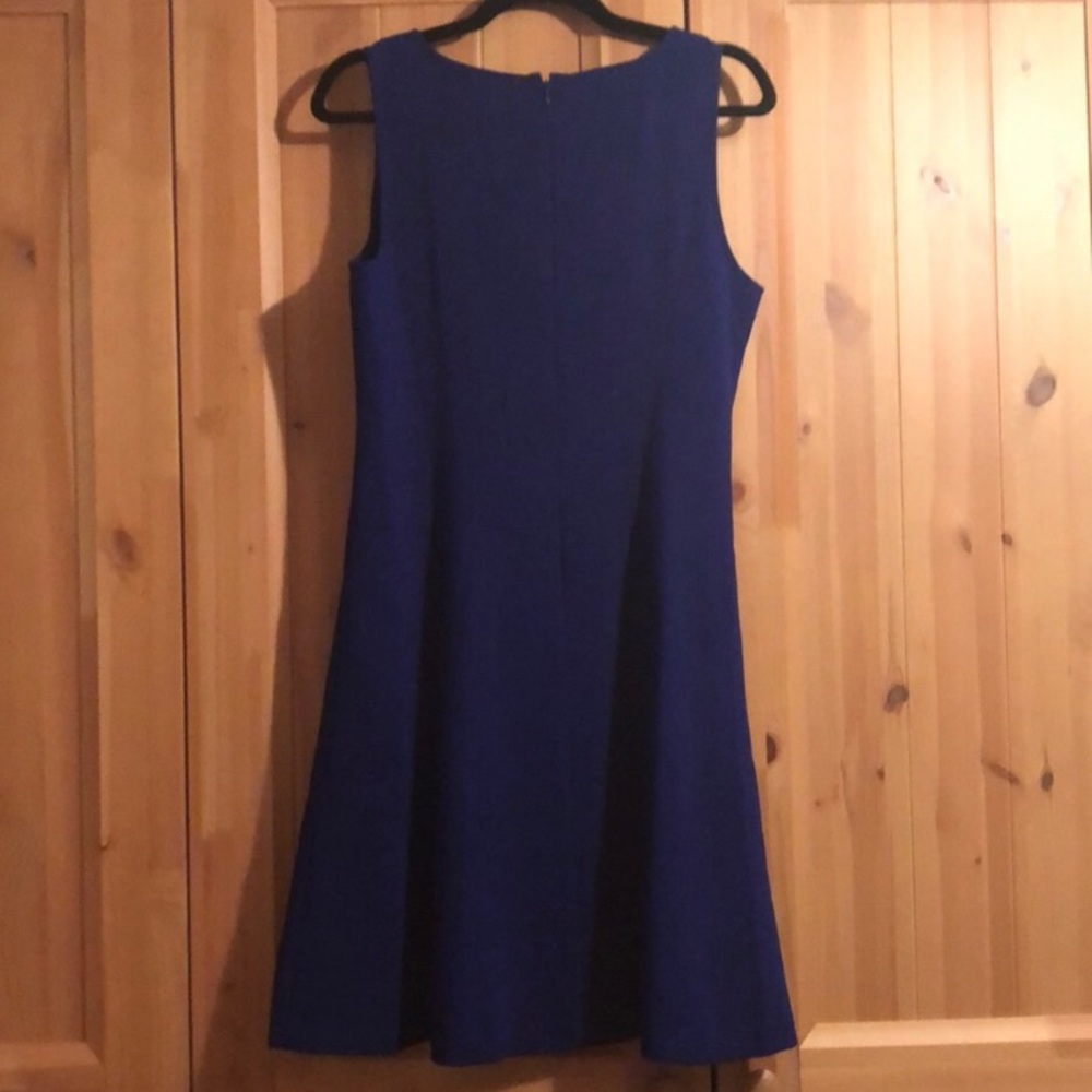 Loft Flare Dress Royal Blue